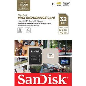 SanDisk Max Endurance microSDHC 32GB Class 10 U3 + Adapter