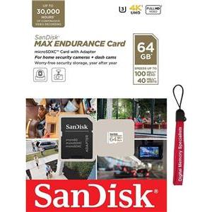 SanDisk Max Endurance microSDXC 64GB Class 10 U3 + Adapter