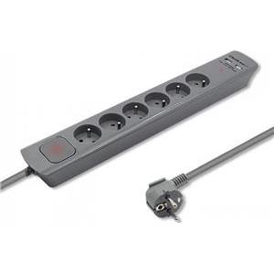 Qoltec Surge protector | 6 slots |2 x USB | 1.8m | Grey