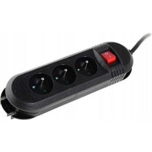 Hama Comfort 3 Sockets, 3m (Black) + Switch