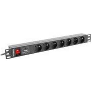 Lanberg PDU power strip, 7 slots, 2.0m