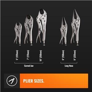 VonHaus 5 Piece Locking Pliers Set