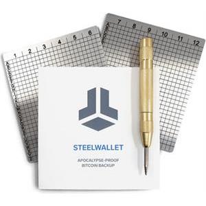 Crypto SteelWallet for seed backup, 2 plates, 1 puncher, BitBox