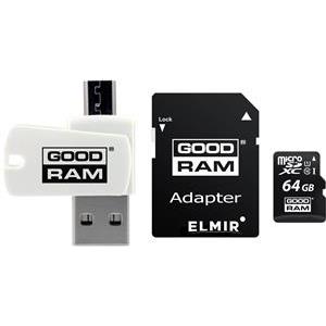 GOODRAM 64GB microSDXC class 10 UHS I + adapter + czytnik