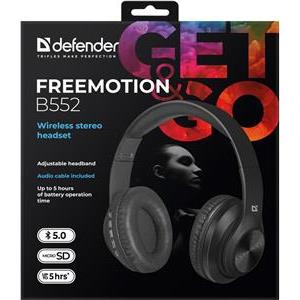 Bežične Defender stereo slušalice FreeMotion B552 crne, Bluetooth 63552