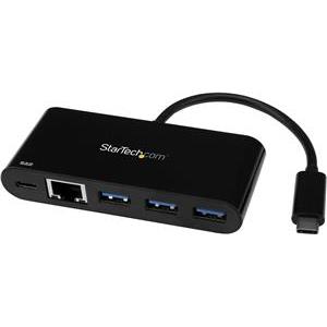 StarTech.com USB C to Ethernet Adapter - 3 Port - with Power Delivery (USB PD) - Power Pass Through Charging - USB C Adapter (US1GC303APD) - network adapter - USB-C - Gigabit Ethernet
