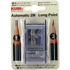 Šiljilo metalno 4rupe-za olovke i 2mm tehničke Automatic AS2M KUM.1053122 plavo/prozirno blister