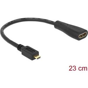 Adapter DELOCK, HDMI Micro-D (M) na HDMI-A (Ž), High Speed sa ethernet, 23cm