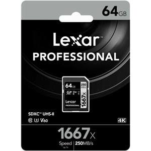 Lexar SDXC 64GB Professional 1667x UHS-II U3
