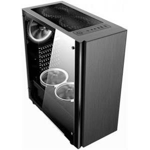 NaviaTec Master V2 Gaming Case, Tempered Glass Panel, 3x Black fans