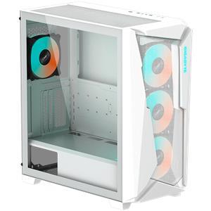 GIGABYTE C301 GLASS Midi Tower, E-ATX, USB 3.1 Gen2 Type-C x1, USB 3.0 x2, Audio In & Out, LED Switch, 4x 120mm ARGB fans, Tempered Glass, White