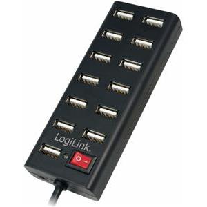 LogiLink USB 2.0 Hub 13-Port with On/Off Switch - hub - 13 ports