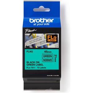 Brother Labels FLE7511 - 72 pcs. - 21 mm x 45 mm - Black on Green