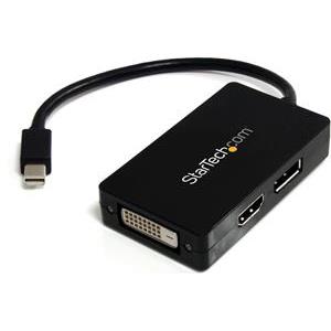 StarTech.com Travel A/V adapter - 3-in-1 Mini DisplayPort to DisplayPort DVI or HDMI converter (MDP2DPDVHD) - video adapter - DisplayPort / HDMI / DVI - 15 cm