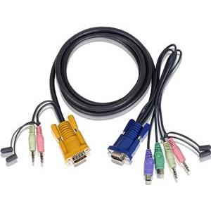 ATEN PS/2 KVM Cable 2L-5303P - KVM/KVM - 3 m - with 3-in-1 SPHD and Audio