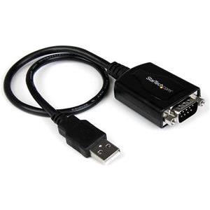 StarTech.com 1 ft USB to RS232 Serial DB9 Adapter Cable with COM Retention - serial adapter - USB - RS-232