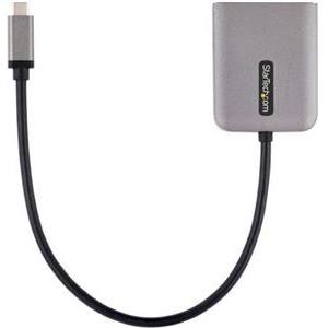 StarTech.com 2-Port USB-C MST Hub, USB Type-C to 2x DisplayPort Multi-Monitor Adapter for Laptop, Dual-DP up to 4K 60Hz w/ DP 1.4 Alt Mode & DSC, HDR, 1ft (30cm) Cable, USB Bus-Powered - Multi-Stream 