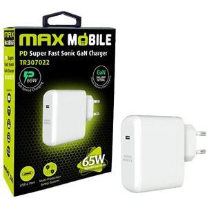 MAXMOBILE KUĆNI PUNJAČ PD SUPER FAST SONIC CHARGE TYPE C, TR-307002, GaN, 65W