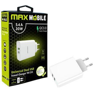 MAXMOBILE KUĆNI ADAPTER QC 3.0 QUICK CHARGE DUAL USB TR-255 5.4A,30W