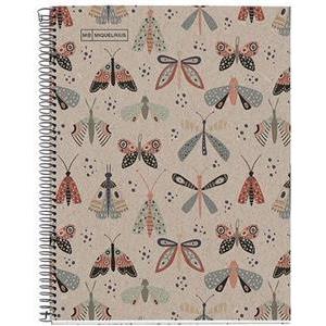Kolegij blok Miquelrius A5 80g 80L spiralni crte motiv ecobutterfly 6111