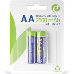 Gembird Ni-MH rechargeable AA batteries, 2600mAh, 2pcs blister pack