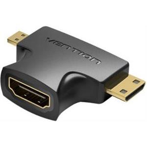 Vention 2 in 1 Mini HDMI and Micro HDMI Male to HDMI Female Adapter Black