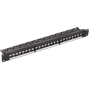 NaviaTec Cat6 Unshielded 24-Port Patch Panel, 1U with keystones