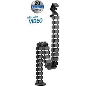 Transmedia Flexible Cable Management with clamp, Black