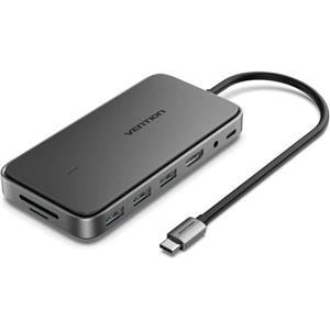 Vention USB-C to HDMI USB 3.1 Gen 2-A x2 USB 2.0 M.2 NGFF SD TF PD DC 3.5mm SSD Enclosure Docking Station 0,15m