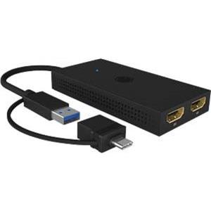 Icybox IB-SPL1029AC USB-C/A to dual HDMI splitter (2k@60Hz/4k@30Hz).