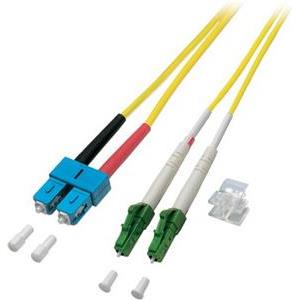 Opt. prespojni kabel LC-APC/SC duplex 9/125µm OS2, LSZH, žuti, 20,0 m