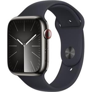 Apple Watch 9 GPS+Cellular 45mm stalowy Mocny Grafit | Północ pasek sportowy M/L