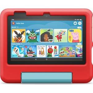 Amazon Fire 7 Kids Tablet (2022) WiFi 16 GB, with red case, without ads, B099H8RVRY