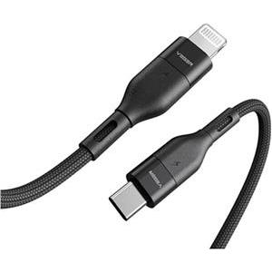 VEGER CL01 braided cable USB-C to Lightning, 1.2m, black.