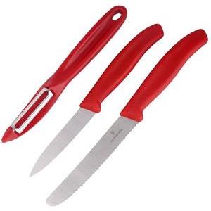 Victorinox Swiss Classic zestaw do jarzyn z obieraczką 3-elementowy crvena