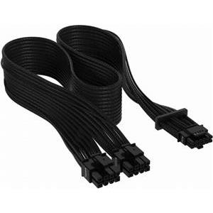 Corsair Premium VGA PCIe5.0 12VHPWR Adapter Kabel (12+4pin) Premium Sleeved, 600W, crni