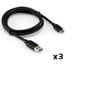 SBOX kabel USB 3.0 - USB tip C, 1m, crni, 3 kom