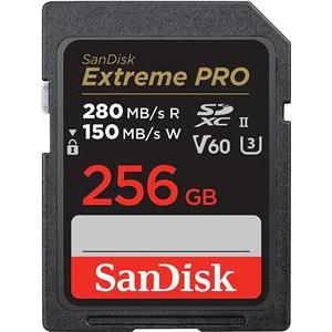 SanDisk Extreme PRO 256GB V60 UHS-II SD, 280/150MB/s, V60, C10, UHS-II