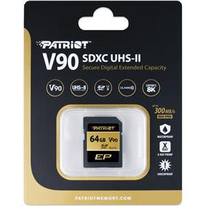 Patriot 64GB SDXC UHS-II Class10 SD card, 300/260 MB/s.