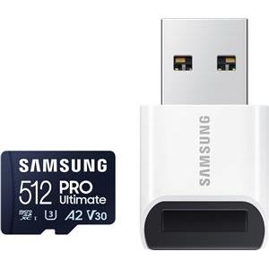 Samsung PRO Ultimate 512GB microSD memory card with USB card reader