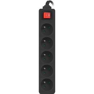 Lanberg 5 sockets PL 1.5m black with switch