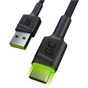 KAB USB > USB-C (ST-ST) 1,2m Green Cell Backlight Green LED Black