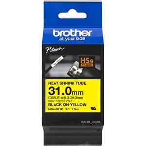 Brother Heat Shrink Tubing P-Touch HSe-661E - 31 mm x 1.5 m - Black on Yellow