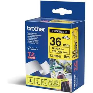 Brother Flexitape TZe-FX661 - 36 mm x 8 m - Black on Yellow