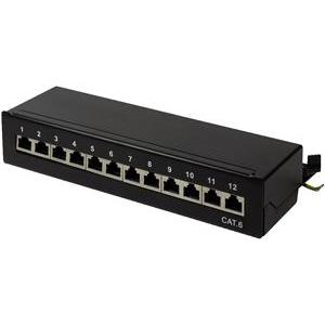 Patch Panel Desktop/Wall Cat.6 STP 12 Ports, Black