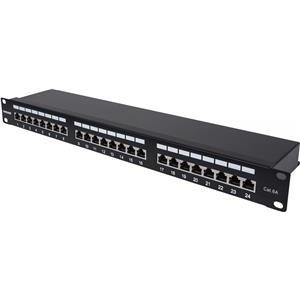 INTELLINET 24-Port Cat6a Patch Panel FTP 1U gray