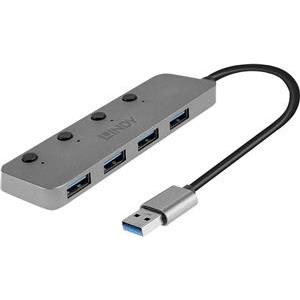 USB Hub Lindy USB 3.0 4-port with ON/OFF