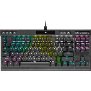 Corsair K70 RGB TKL CHAMPION SERIES Optical-Mechanical Gaming Keyboard, Backlit RGB LED, CORSAIR OPX RAPIDFIRE, Black, Black PBT Keycaps, EAN:0840006648253