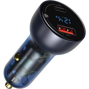 Baseus Particular Digital Display QC+PPS Dual Quick Charger Car Charger 65W (Dark Gray)