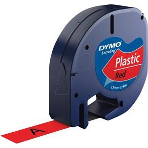DYMO LetraTag-Band, plastična 12 mm x 4 m crna->rot